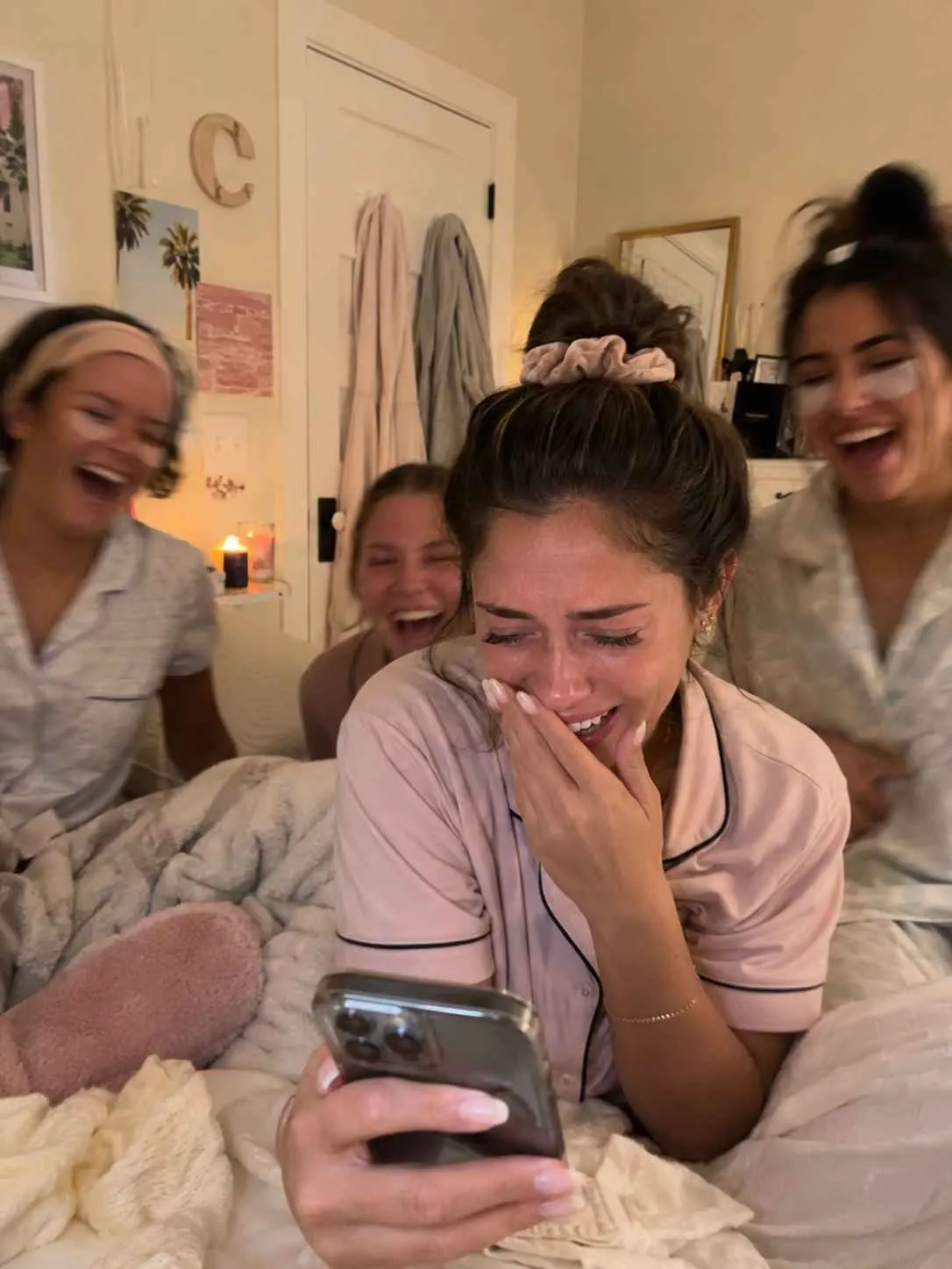 Maddie reacting after receiving a custom song